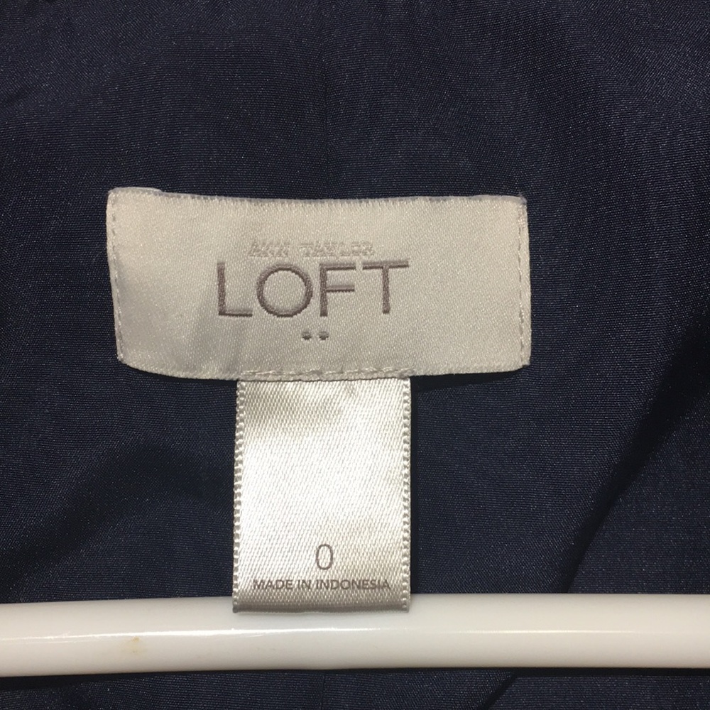 Ann Taylor loft blue bottom jacket 0 button - Picture 2 of 6